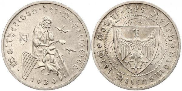 3 Reichsmark Weimar Republic (1918-1933) Silver 