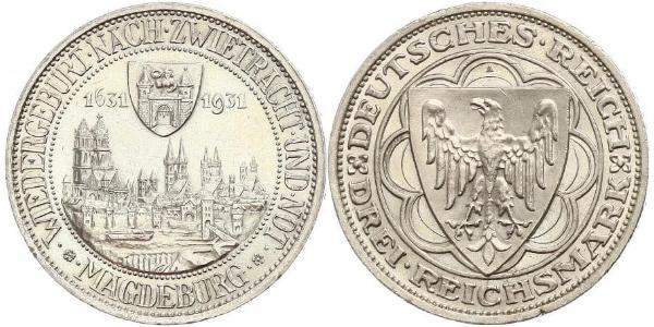 3 Reichsmark Weimar Republic (1918-1933) Silver 