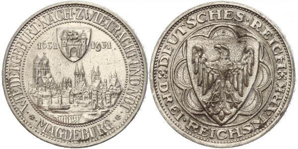 3 Reichsmark Weimar Republic (1918-1933) Silver 