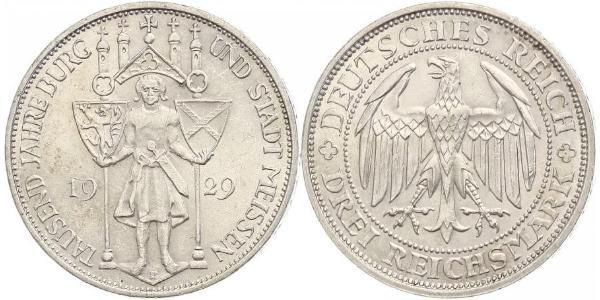 3 Reichsmark Weimar Republic (1918-1933) Silver 