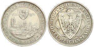 3 Reichsmark Веймарская республика (1918-1933) Серебро 