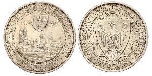 3 Reichsmark Веймарская республика (1918-1933) Серебро 