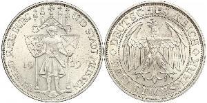 3 Reichsmark Веймарская республика (1918-1933) Серебро 
