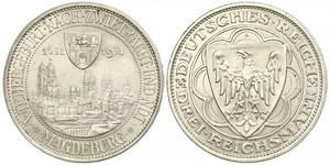 3 Reichsmark Веймарская республика (1918-1933) Серебро 