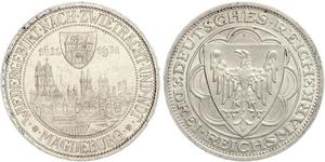 3 Reichsmark Веймарская республика (1918-1933) Серебро 