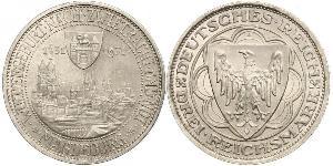 3 Reichsmark Веймарская республика (1918-1933) Серебро 