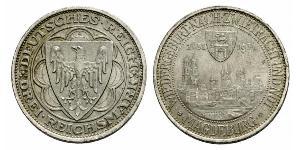 3 Reichsmark Веймарская республика (1918-1933) Серебро 