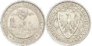 3 Reichsmark Веймарская республика (1918-1933) Серебро 