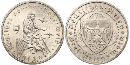 3 Reichsmark Веймарская республика (1918-1933) Серебро 