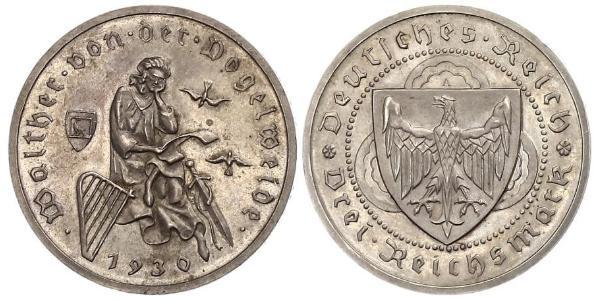 3 Reichsmark Веймарская республика (1918-1933) Серебро 