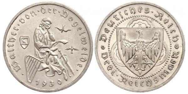 3 Reichsmark Веймарская республика (1918-1933) Серебро 