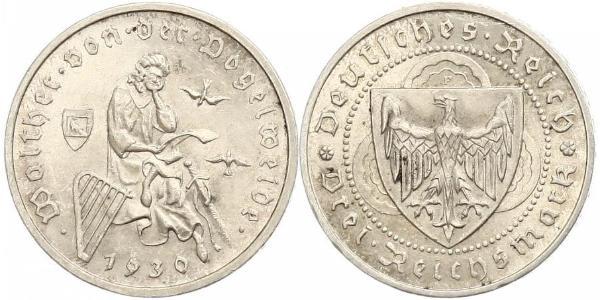 3 Reichsmark Веймарская республика (1918-1933) Серебро 