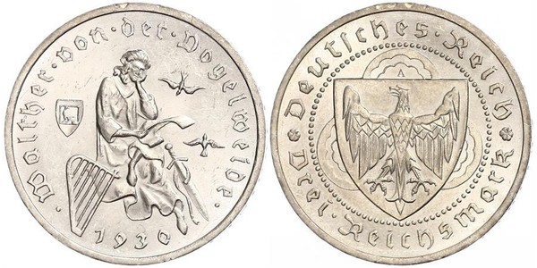3 Reichsmark Веймарская республика (1918-1933) Серебро 