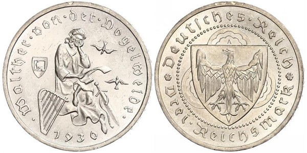 3 Reichsmark Веймарская республика (1918-1933) Серебро 