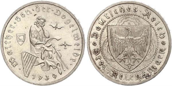 3 Reichsmark Веймарская республика (1918-1933) Серебро 