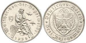 3 Reichsmark Веймарська республіка (1918-1933) Срібло 