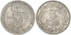 3 Reichsmark Веймарська республіка (1918-1933) Срібло 