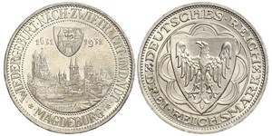 3 Reichsmark Веймарська республіка (1918-1933) Срібло 