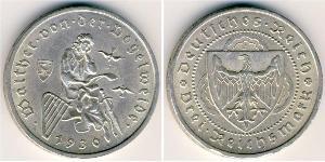 3 Reichsmark Веймарська республіка (1918-1933) Срібло 