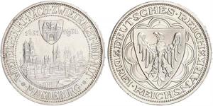 3 Reichsmark Веймарська республіка (1918-1933) Срібло 