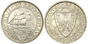 3 Reichsmark Веймарська республіка (1918-1933) Срібло 