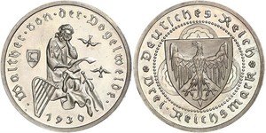 3 Reichsmark Веймарська республіка (1918-1933) Срібло 