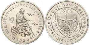 3 Reichsmark Веймарська республіка (1918-1933) Срібло 