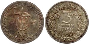 3 Reichsmark Веймарська республіка (1918-1933) Срібло 