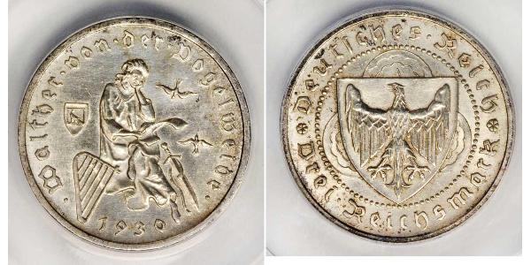 3 Reichsmark Веймарська республіка (1918-1933) Срібло 
