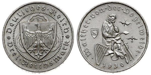 3 Reichsmark Веймарська республіка (1918-1933) Срібло 
