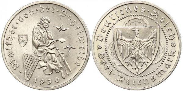 3 Reichsmark Веймарська республіка (1918-1933) Срібло 