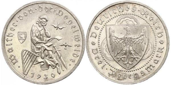 3 Reichsmark Веймарська республіка (1918-1933) Срібло 