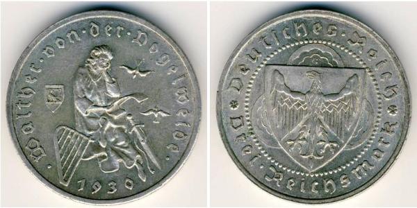 3 Reichsmark Веймарська республіка (1918-1933) Срібло 