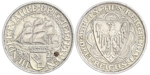 3 Reichsmark 魏瑪共和國 (1919 - 1933) 銀 