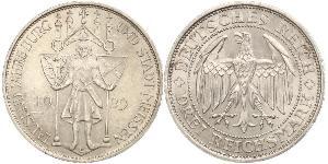 3 Reichsmark 魏瑪共和國 (1919 - 1933) 銀 