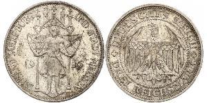 3 Reichsmark 魏瑪共和國 (1919 - 1933) 銀 