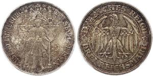 3 Reichsmark 魏瑪共和國 (1919 - 1933) 銀 