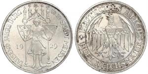 3 Reichsmark 魏瑪共和國 (1919 - 1933) 銀 