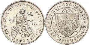 3 Reichsmark 魏瑪共和國 (1919 - 1933) 銀 