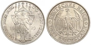 3 Reichsmark 魏瑪共和國 (1919 - 1933) 銀 