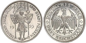 3 Reichsmark 魏瑪共和國 (1919 - 1933) 銀 