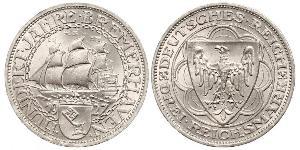 3 Reichsmark 魏瑪共和國 (1919 - 1933) 銀 