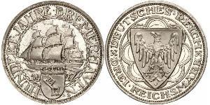 3 Reichsmark 魏瑪共和國 (1919 - 1933) 銀 