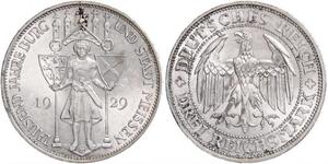3 Reichsmark 魏瑪共和國 (1919 - 1933) 銀 