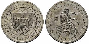 3 Reichsmark 魏瑪共和國 (1919 - 1933) 銀 