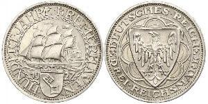3 Reichsmark 魏瑪共和國 (1919 - 1933) 銀 