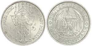 3 Reichsmark 魏瑪共和國 (1919 - 1933) 銀 