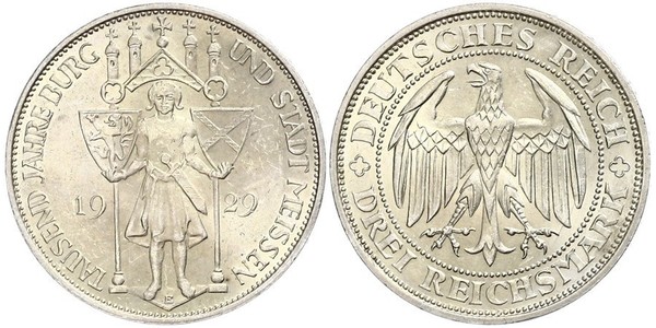 3 Reichsmark 魏瑪共和國 (1919 - 1933) 銀 