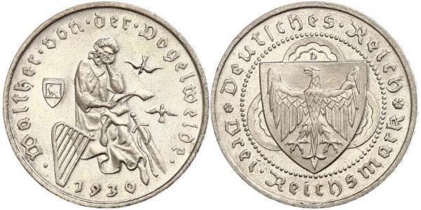 3 Reichsmark 魏瑪共和國 (1919 - 1933) 銀 