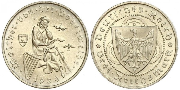 3 Reichsmark 魏瑪共和國 (1919 - 1933) 銀 